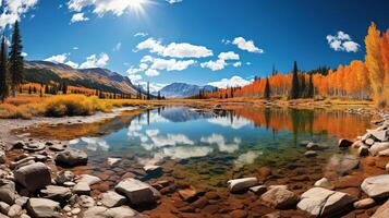 Lost Lake - Golden Autumn colors on the Kebler Pass in the Colorado Rocky Mountains. photo