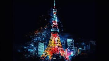 Tokyo tower, bright color. photo