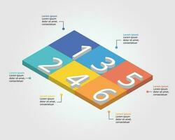 timeline step chart template for infographic for presentation for 6 element vector