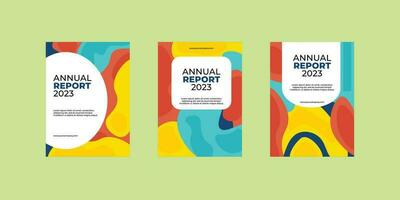 Cover Annual Report with colorful design vector