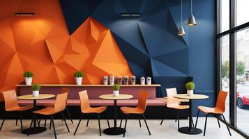 3d illustration of a night club, cafe, pub or bar building with red awning. photo