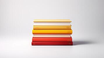 The book vertically arranged and blur open book on isolate white background. photo