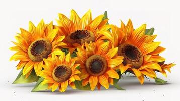 Sunflowers on blue wooden background. photo