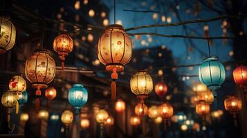 A sky full of lanterns with the word love on it. photo