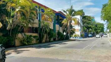 Playa del Carmen Quintana Roo Mexico 2022 Typical street road and cityscape with military army marine of Mexico. video