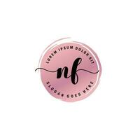 NF Initial Letter handwriting logo with circle brush template vector