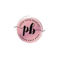 PB Initial Letter handwriting logo with circle brush template vector