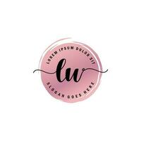 LW Initial Letter handwriting logo with circle brush template vector