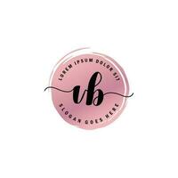 VB Initial Letter handwriting logo with circle brush template vector