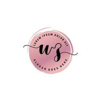 WZ Initial Letter handwriting logo with circle brush template vector