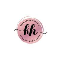 K Initial Letter handwriting logo with circle brush template vector