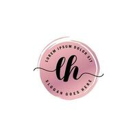 LH Initial Letter handwriting logo with circle brush template vector