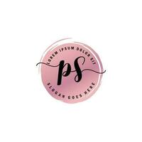 P Initial Letter handwriting logo with circle brush template vector