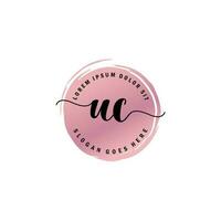 UC Initial Letter handwriting logo with circle brush template vector