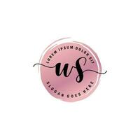 WS Initial Letter handwriting logo with circle brush template vector