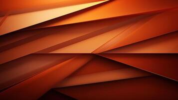 Burnt orange autumn background design with lines and angles. photo