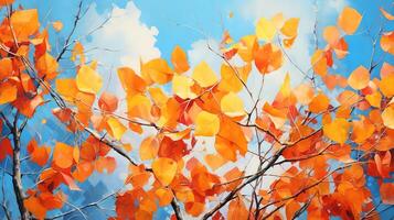 Background design template with red leaves. photo