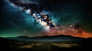 Explore the expansive beauty of the Milky Way Galaxy. Generative Ai photo