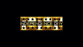 INDEPENDENCE DAY golden text in golden nameplate video