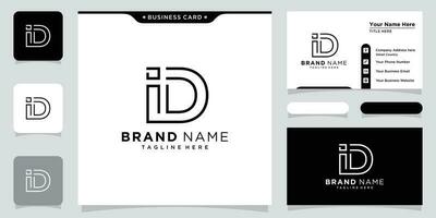 Initial Letter ID logo design template vector