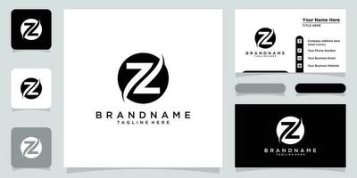 Initial Letter Z Logo Design vector Template. Creative Z Logo Design with business card design template