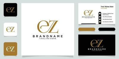 Initial letter logo EZ, ZE, template logo design vector