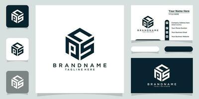 Logo Initial three letters Template, Modern Style, Hexagon shape concept, Premium Vector