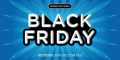 negro viernes texto estilo editable texto efecto vector