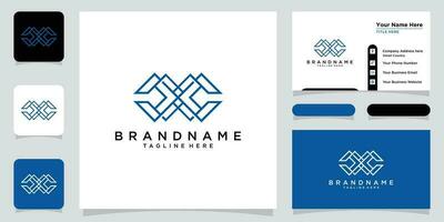 Initial Letter CX or XC Logo Template Design with business card design Premium Vector