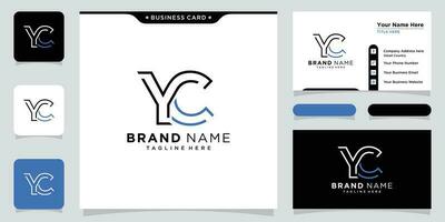 Initial Letter YC logo design template vector