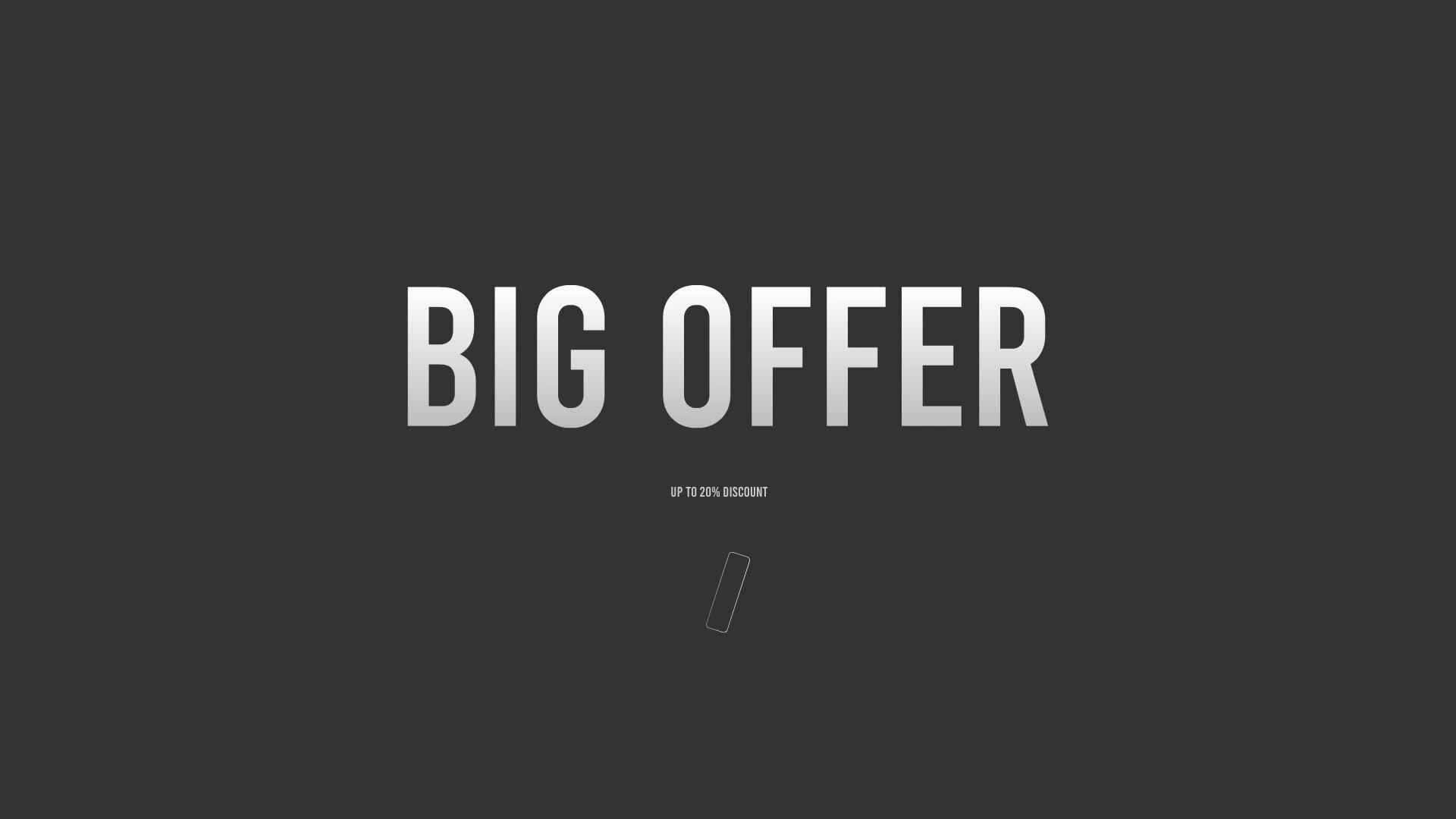 Big sale motion promo banner. Discount banner animation on black