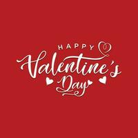 Happy Valentines Day, Hand lettering typography. Vector Illustration