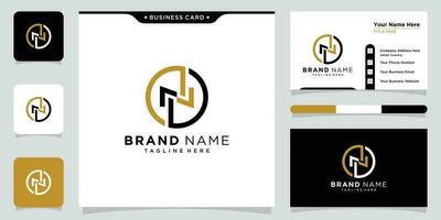 Initial Letter N Logo Design vector Template. Creative N Logo Design with business card design template