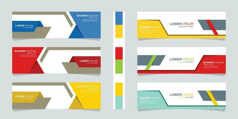 Set of modern banner template. Colorful abstract banner Premium Vector
