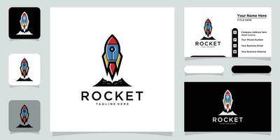 Rocket launch logo vector template, Vector Illustration