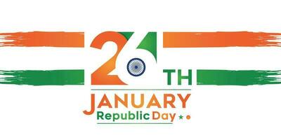 Indian Republic Day concept with text 26 january. vector illustration