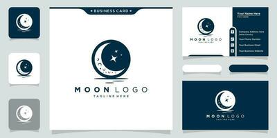 Moon logo modern and star logo design icon vector