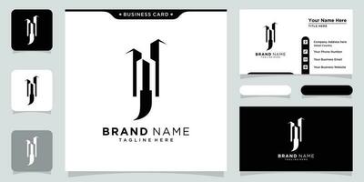 Building With Initial J Letter Monogram Logo Design vector
