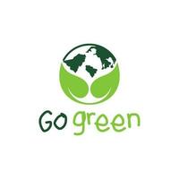 Go green save our planet in an isolated white background vector