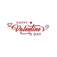 Happy Valentines Day, Hand lettering typography. Vector Illustration