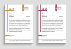 Corporate minimal clean and professional company business letterhead template design with color variation vector