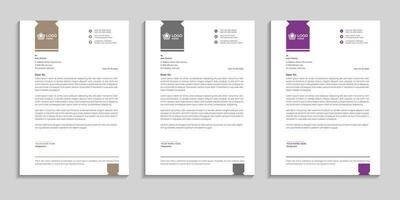 Corporate unique clean and professional company business letterhead template design with color variation vector