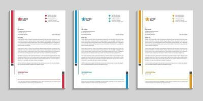 Corporate minimal clean and professional company business letterhead template design with color variation vector