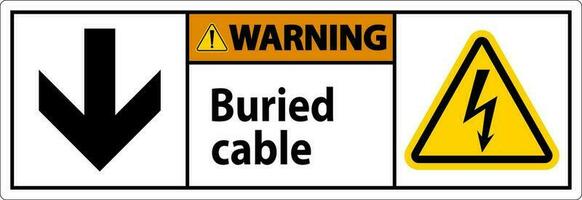 Warning Sign Buried Cable With Down Arrow and Electric Shock Symbol vector