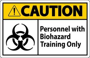 Caution Label Personnel With Biohazard Training Only vector