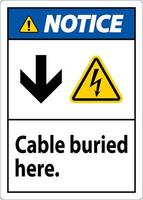 darse cuenta firmar cable enterrado aquí. con abajo flecha y eléctrico conmoción símbolo vector