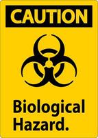 Caution Label Biological Hazard On White Background vector