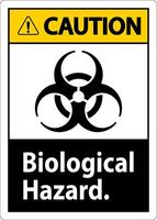 Caution Label Biological Hazard On White Background vector