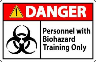 Danger Label Personnel With Biohazard Training Only vector