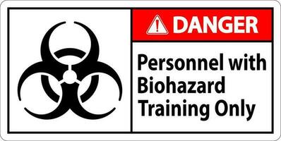 Danger Label Personnel With Biohazard Training Only vector